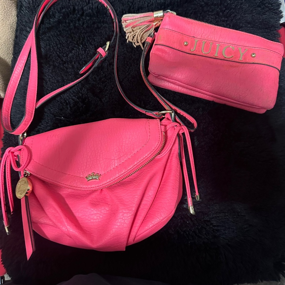 Juicy Couture Pink Crossbody and Clutch Set
